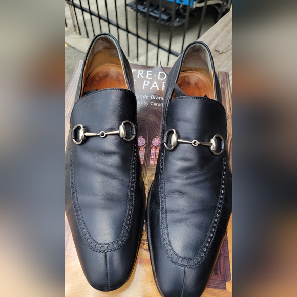 Gucci Black Leather Horsebit Loafers Size 9.5/ US 10 - Picture 1 of 11